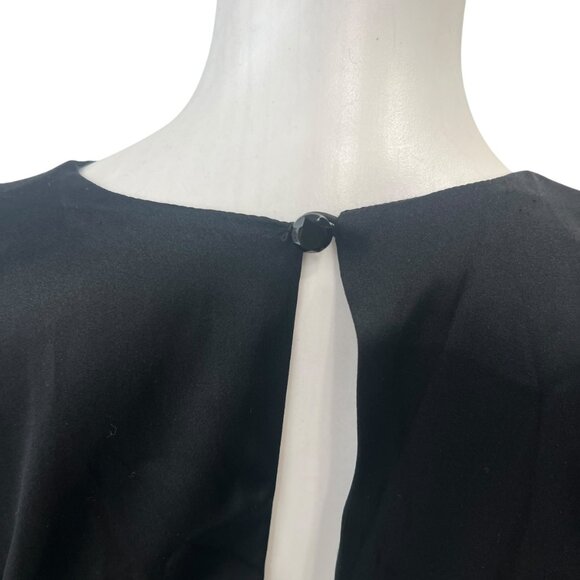 Ronny Kobo Black Silk Asymmetric Midi Slit Dress size Small - Picture 7 of 9